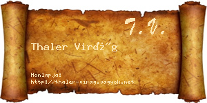Thaler Virág névjegykártya